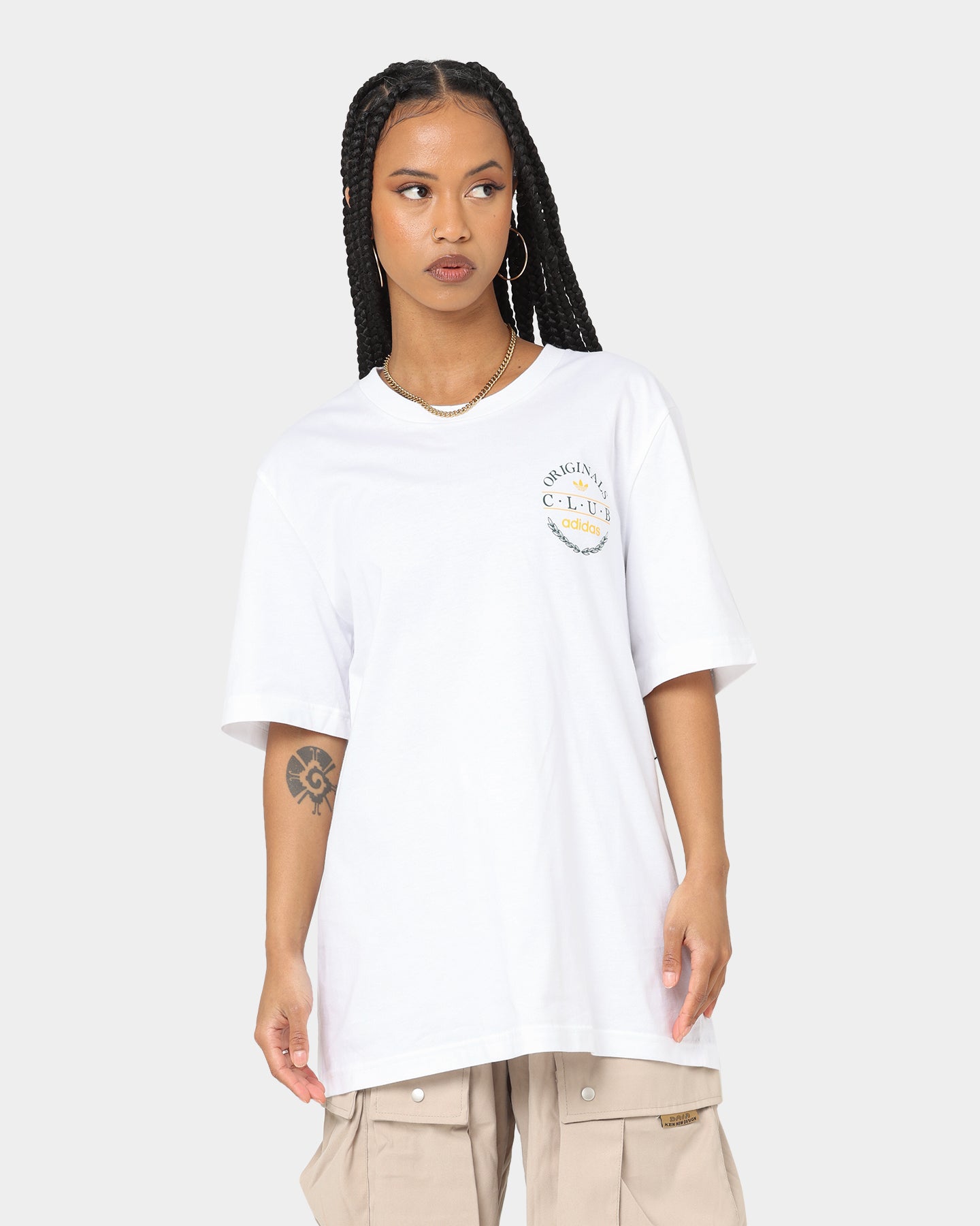Adidas Club Logo T-Shirt for Men - White Cotton Short Sleeve Tee - Perfect for Gym, Running & Casual Wear