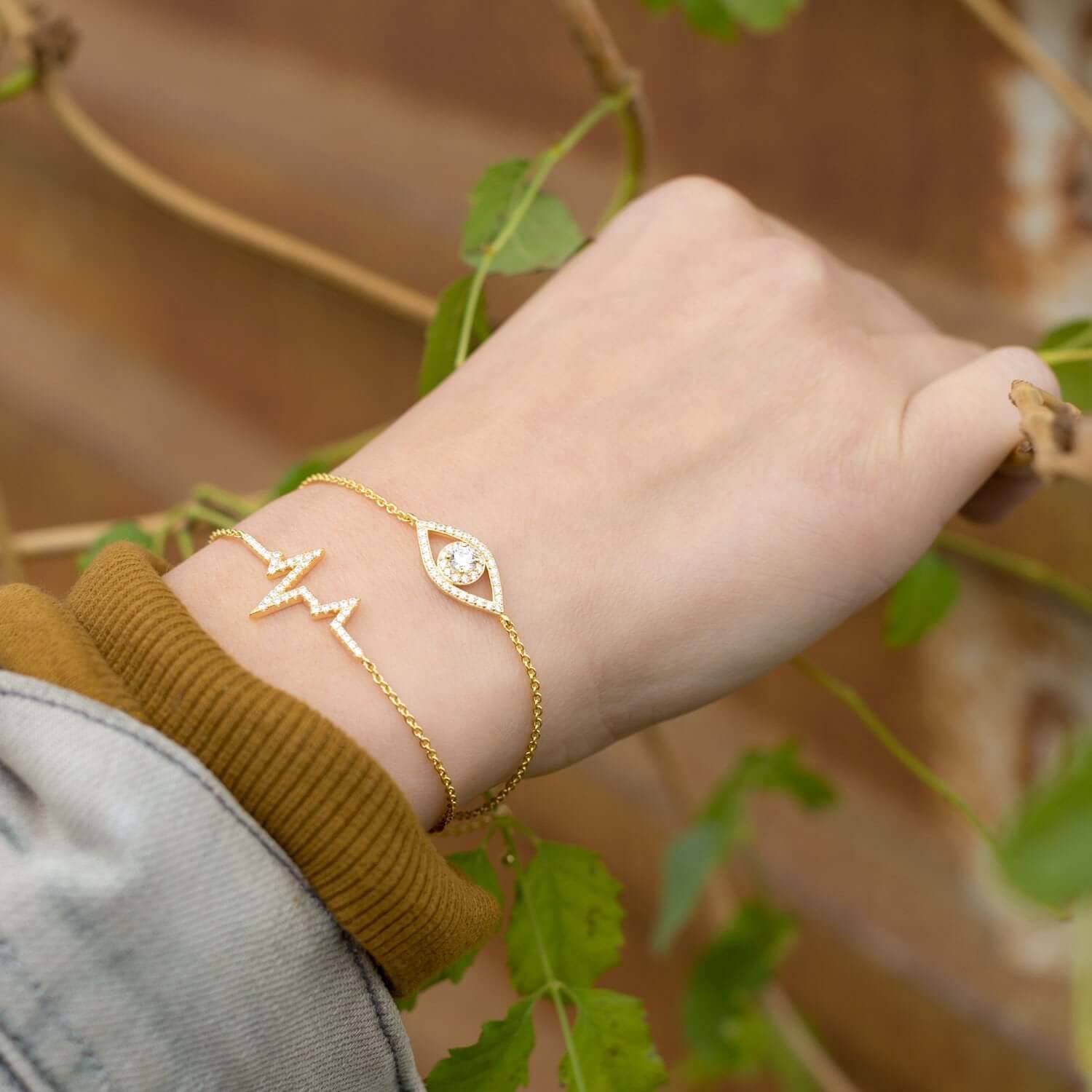14K Gold Plated Sterling Silver Heartbeat Bolo Bracelet for Women - Adjustable Bangle for Daily Wear, Gift for Her, Valentine's Day & Anniversary Jewelry