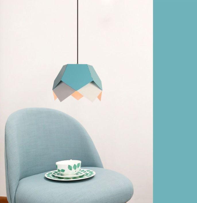 Modern Metal Macaron Geometric Pendant Light - Stylish Kitchen Island & Dining Room Lighting Fixture