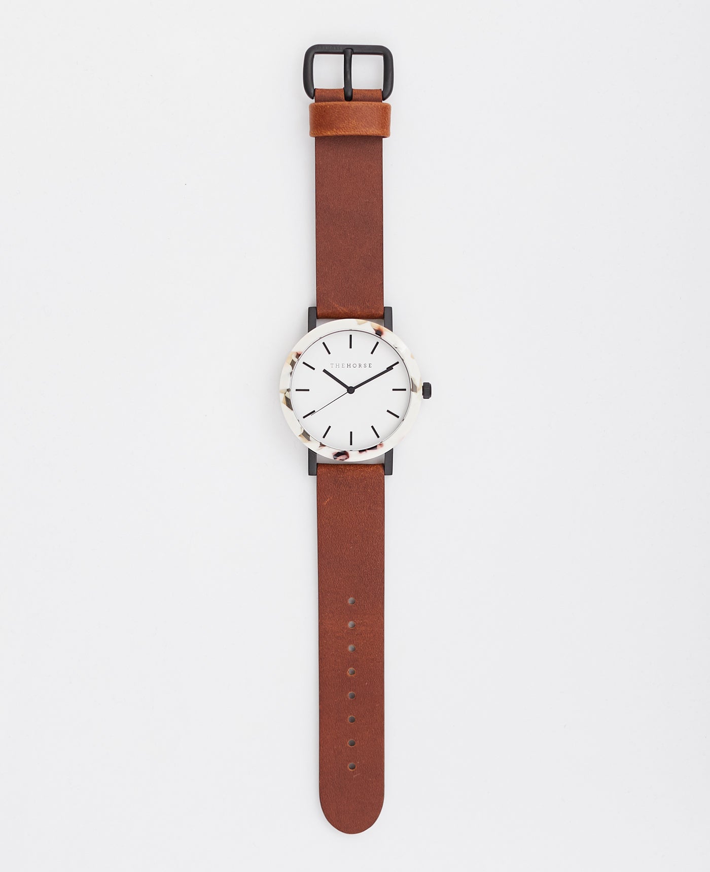 Premium Resin Watch with Nougat Shell Case, White Dial & Tan Leather Strap – Perfect for Casual, Business & Everyday Wear