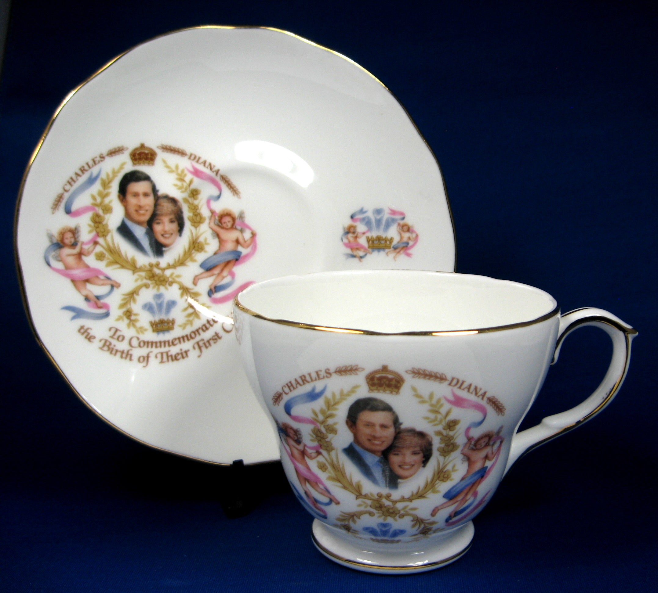 Prince William Birth Charles and Diana Commemorative Bone China Cup and Saucer Set 1982 - Royal Collectible for Tea Lovers & British Monarchy Enthusiasts