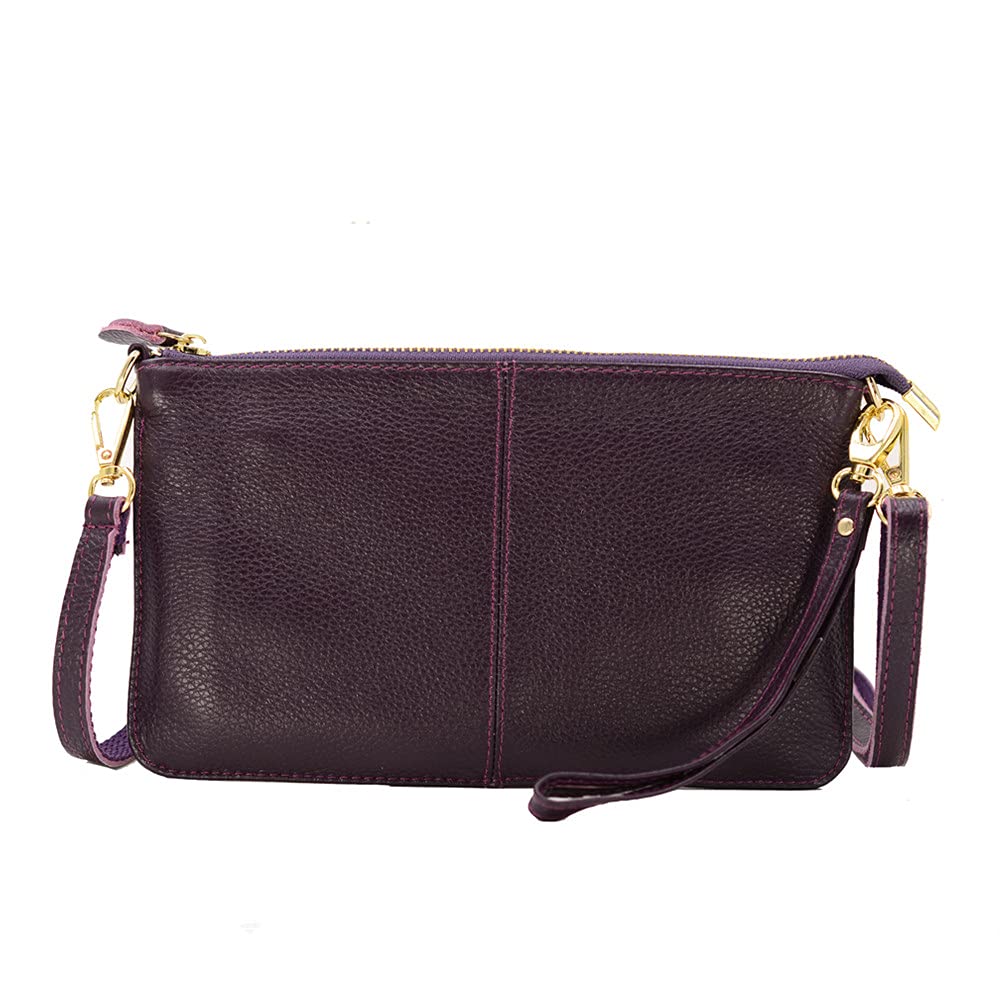 Genuine Leather Wristlet Clutch Wallet - Small Crossbody Bag for Women - Perfect for Everyday Use, Travel & Evening Events