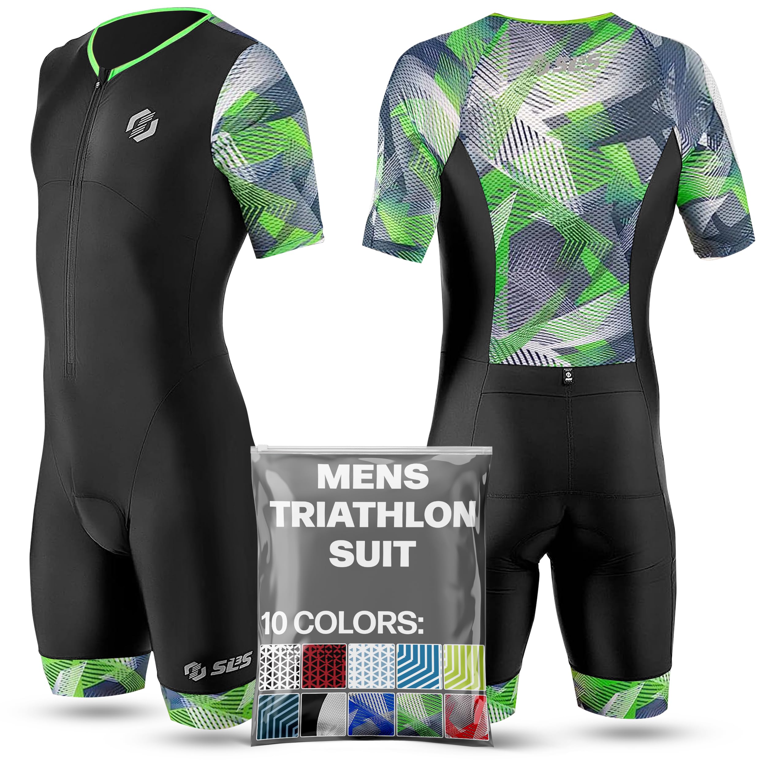 Men's Triathlon Suit - Aerodynamic Sleeved Triathlon Racing Suit for Men | Lightweight & Breathable FX Fabric | 2 Convenient Pockets | Ideal for Ironman, Sprint & Olympic Triathlon Training & Competitions