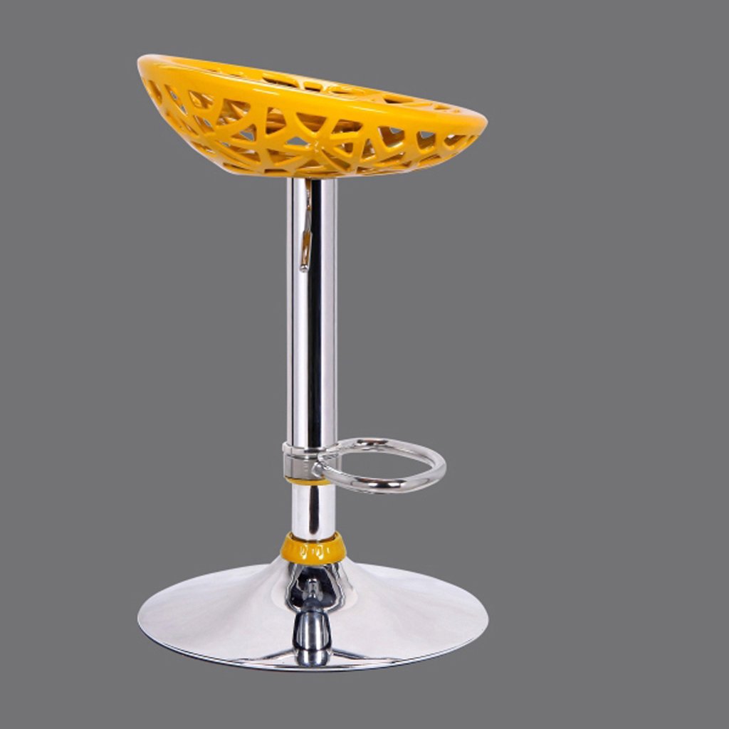 ALUS Adjustable Height Bar Stool - Modern Yellow Bar Chair for Kitchen Counter, Home Bar & Office Reception - Heavy Duty Swivel High Chair with Lift Mechanism - Perfect for Dining, Entertaining & Front Desk Use