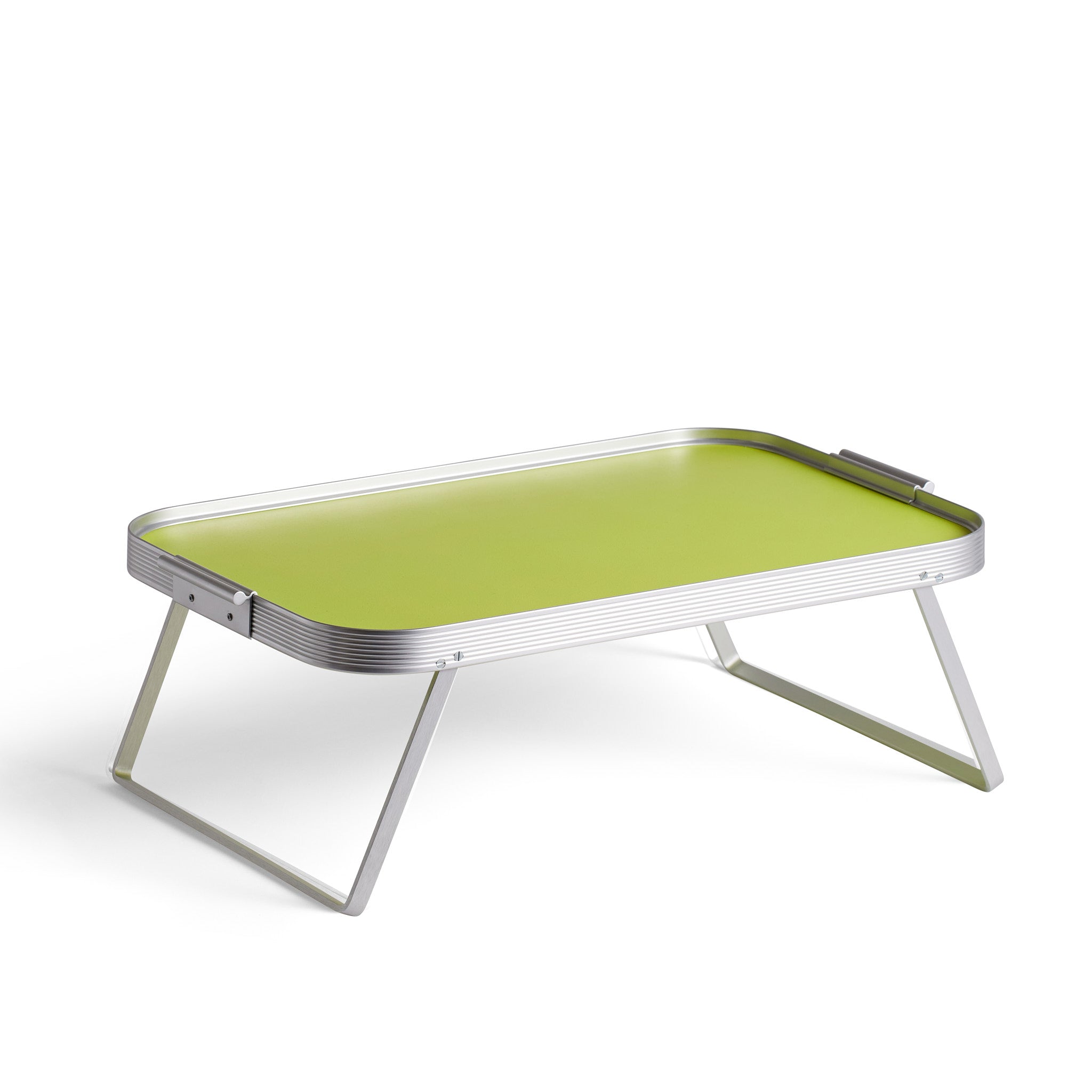 Luminous Yellow Lap Tray with Silver Trim - Portable Bed Desk for Laptop, Breakfast, Reading & Writing in Bed or Couch