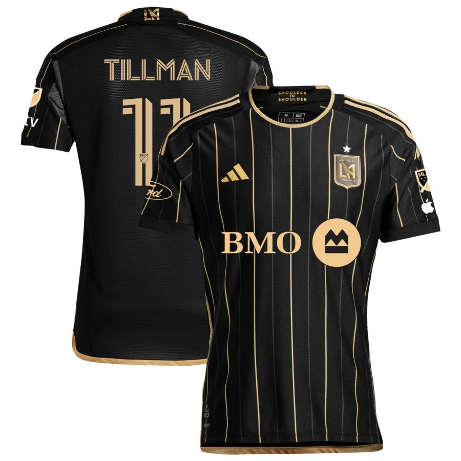 Adidas LAFC Authentic Timothy Tillman Home Jersey 2024/25 - Black & Gold with MLS, Apple TV & Ford Patches | Official Soccer Jersey for Fans & Players | Perfect for Game Day, Training & Collecting