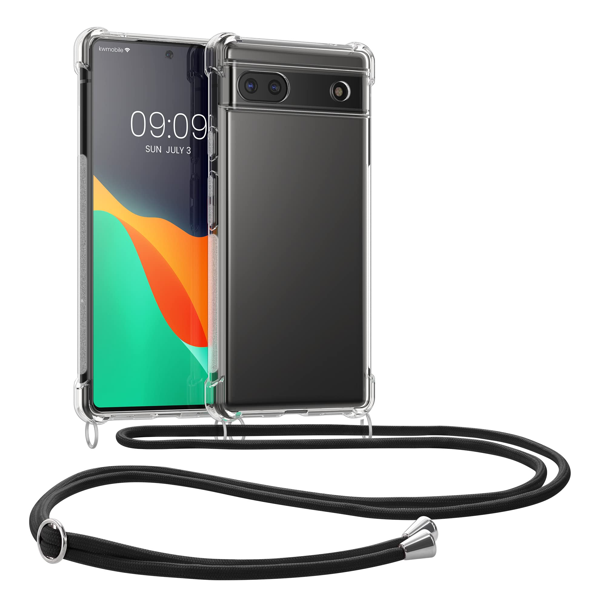 Google Pixel 6a Clear TPU Case with Lanyard - Slim Crossbody Phone Cover for Daily Use