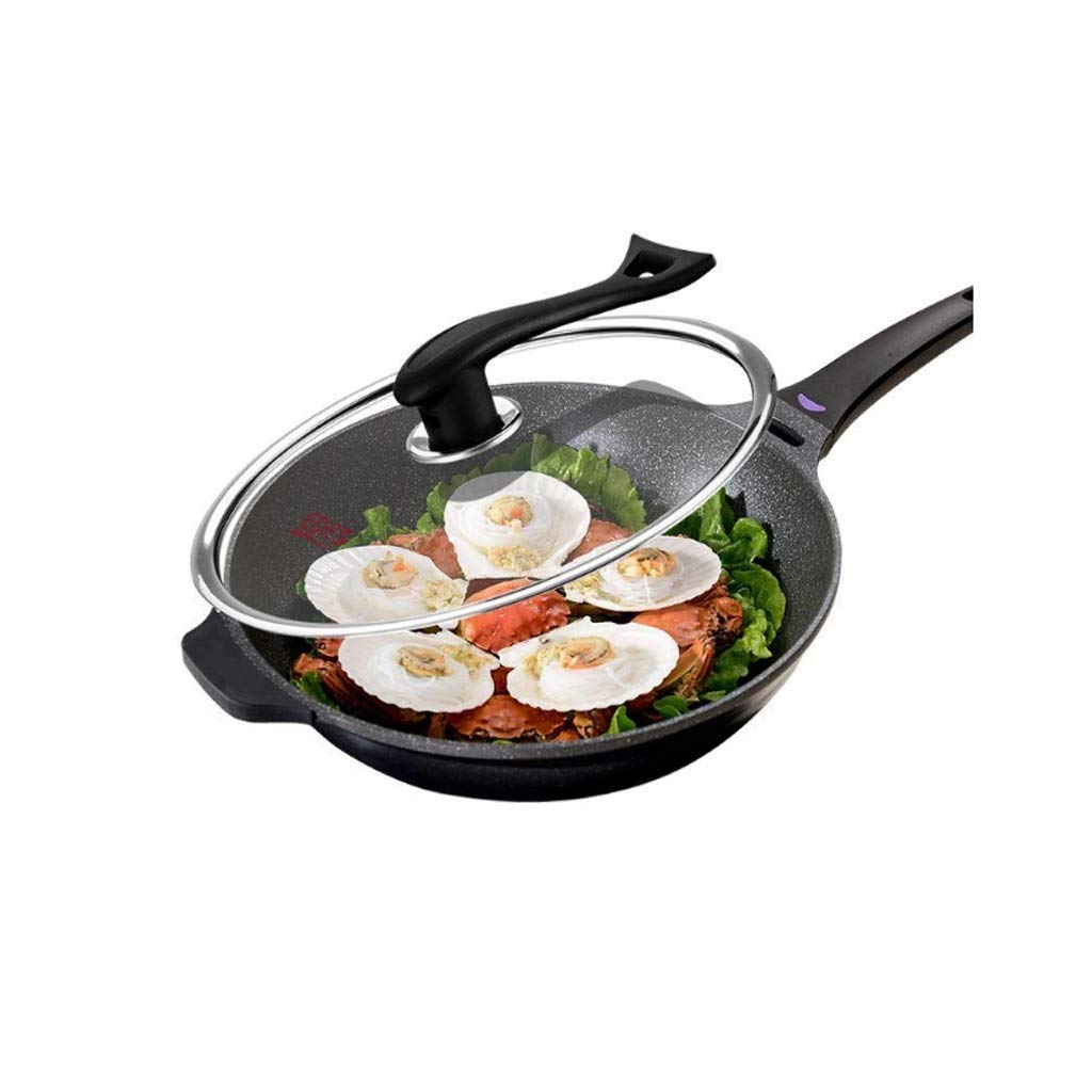 32cm Maifan Stone Non-Stick Frying Pan - Uncoated Flat Bottom Iron Skillet for Healthy Cooking | Perfect for Searing, Stir-Frying & Omelets | Household & Restaurant Use