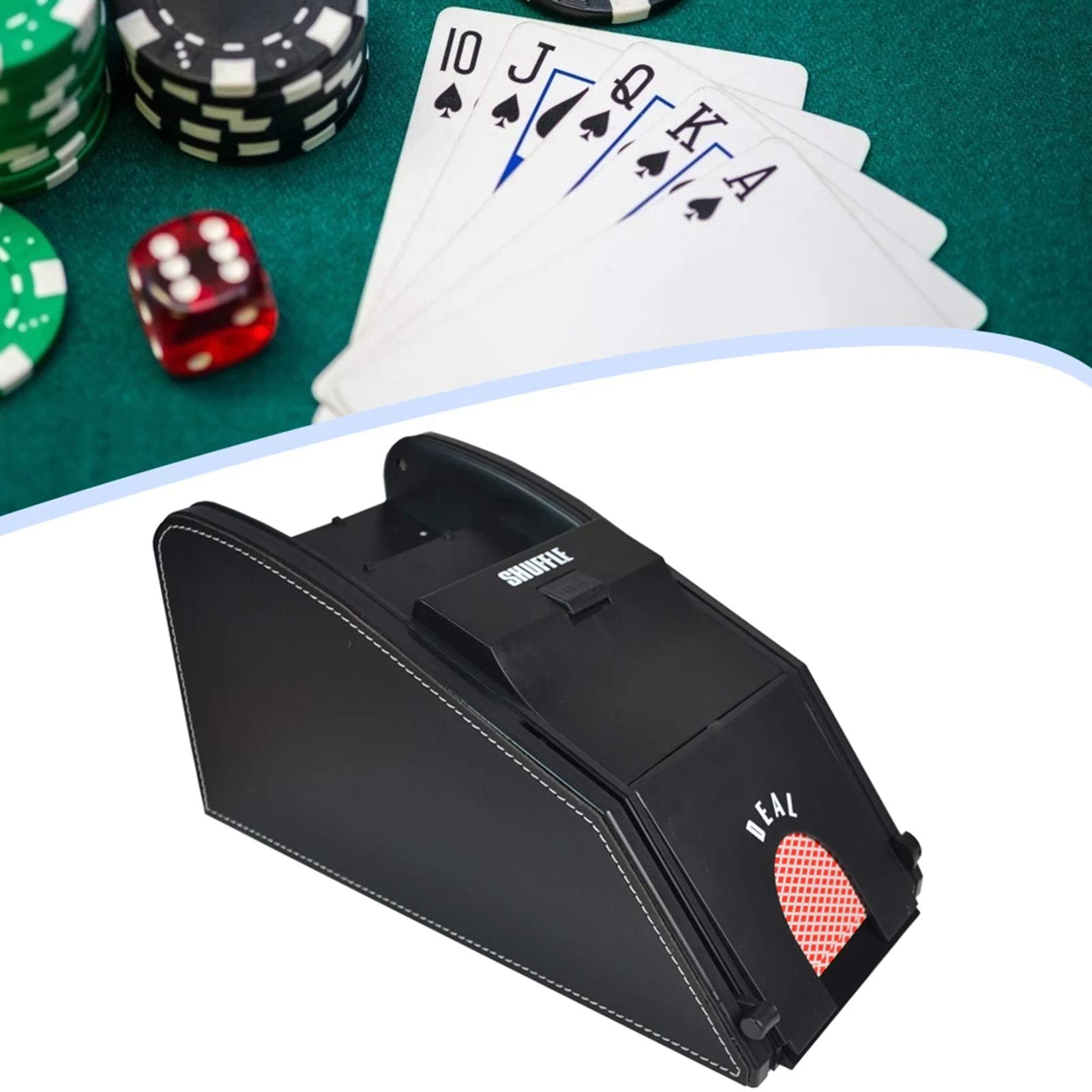 Kimcc 2 in 1 Electric Automatic Card Shuffler - Professional Double Deck Poker Machine for Home, Casino & Game Nights | 110V-220V | Perfect for Poker Parties, Casino Dealers & Card Game Enthusiasts