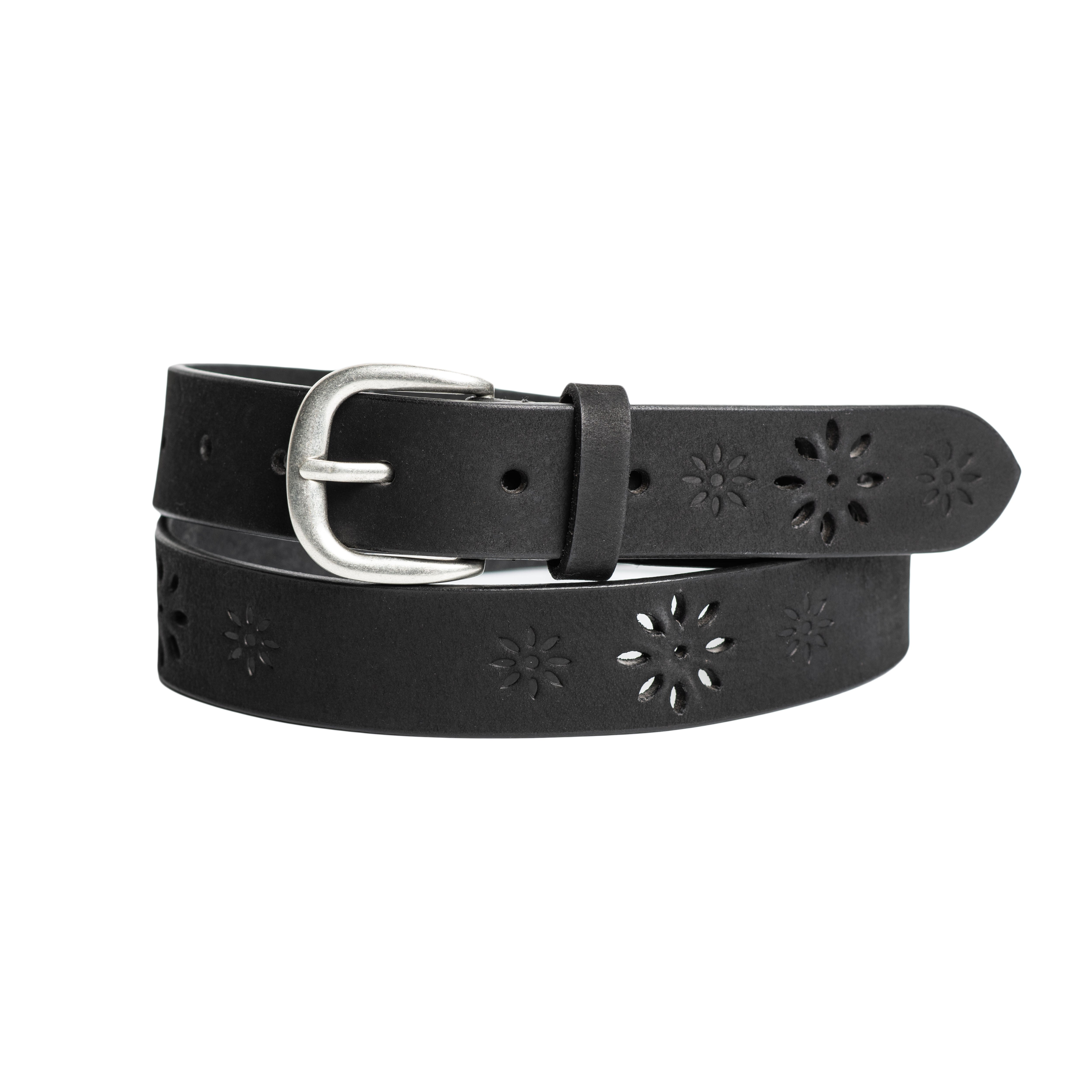 Silver Jeans Co. 30MM Embossed & Perforated Detail Leather Belt for Men & Women - Perfect for Jeans, Pants & Casual Outfits