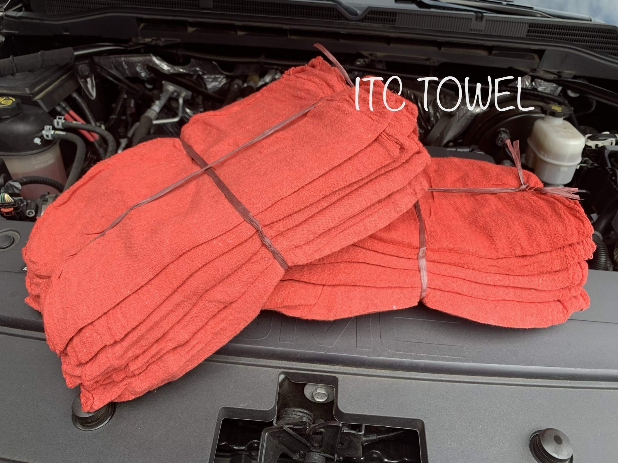 1000 Premium Red Shop Towels 14x14 Inch - Heavy Duty Auto Mechanic Rags, Cleaning Cloths for Garage, Workshop & Industrial Use