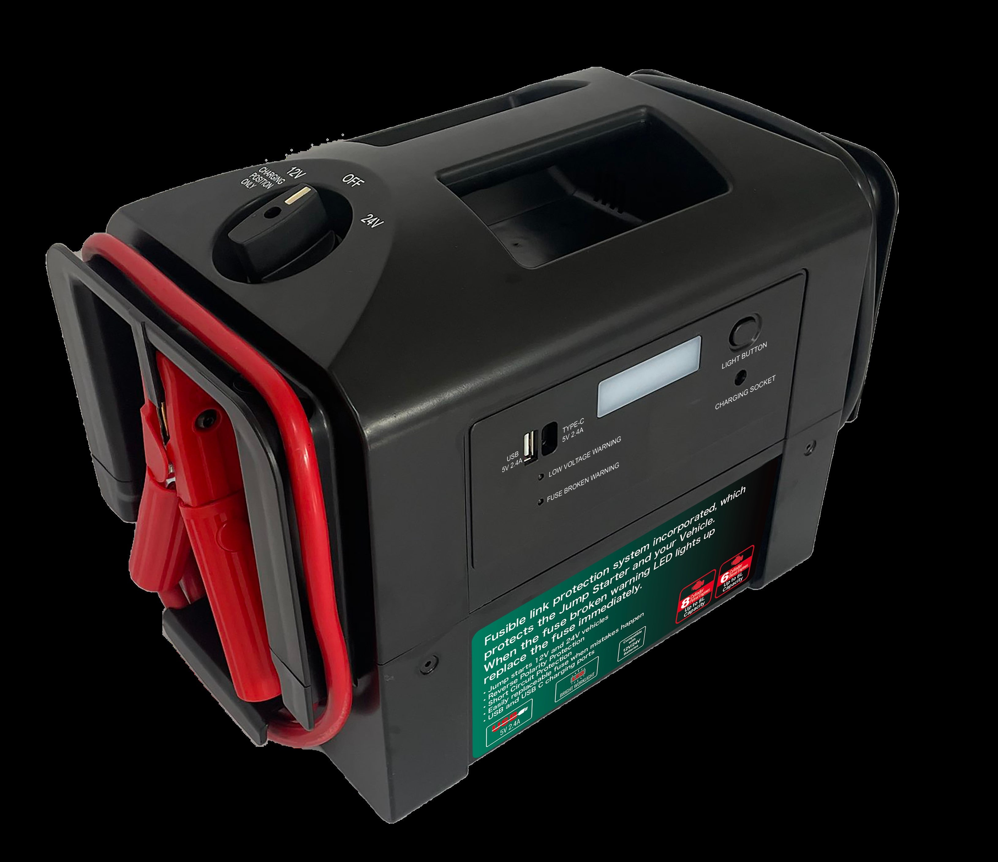 12V & 24V 3000A/1500A Car Jump Starter Battery Pack - Portable Power Bank for Emergency Vehicle Jump Starting, Dead Battery Rescue, and Roadside Assistance