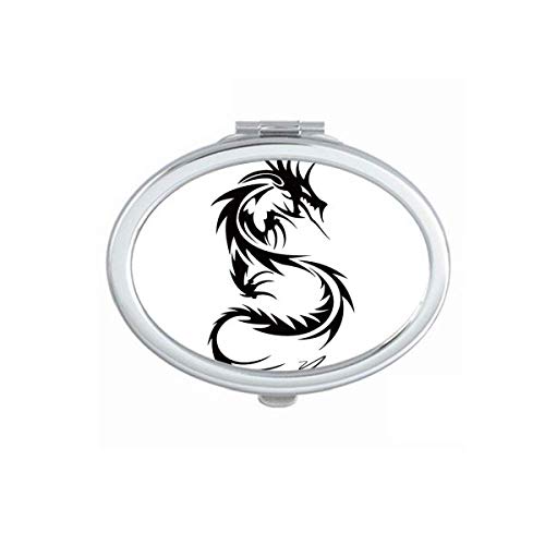 DIYthinker Dragon Animal Art Grain Outline Mirror - Portable Foldable Hand Mirror with Double Side for Makeup & Glasses | Perfect for Travel, Home Vanity, and Professional Makeup Artists