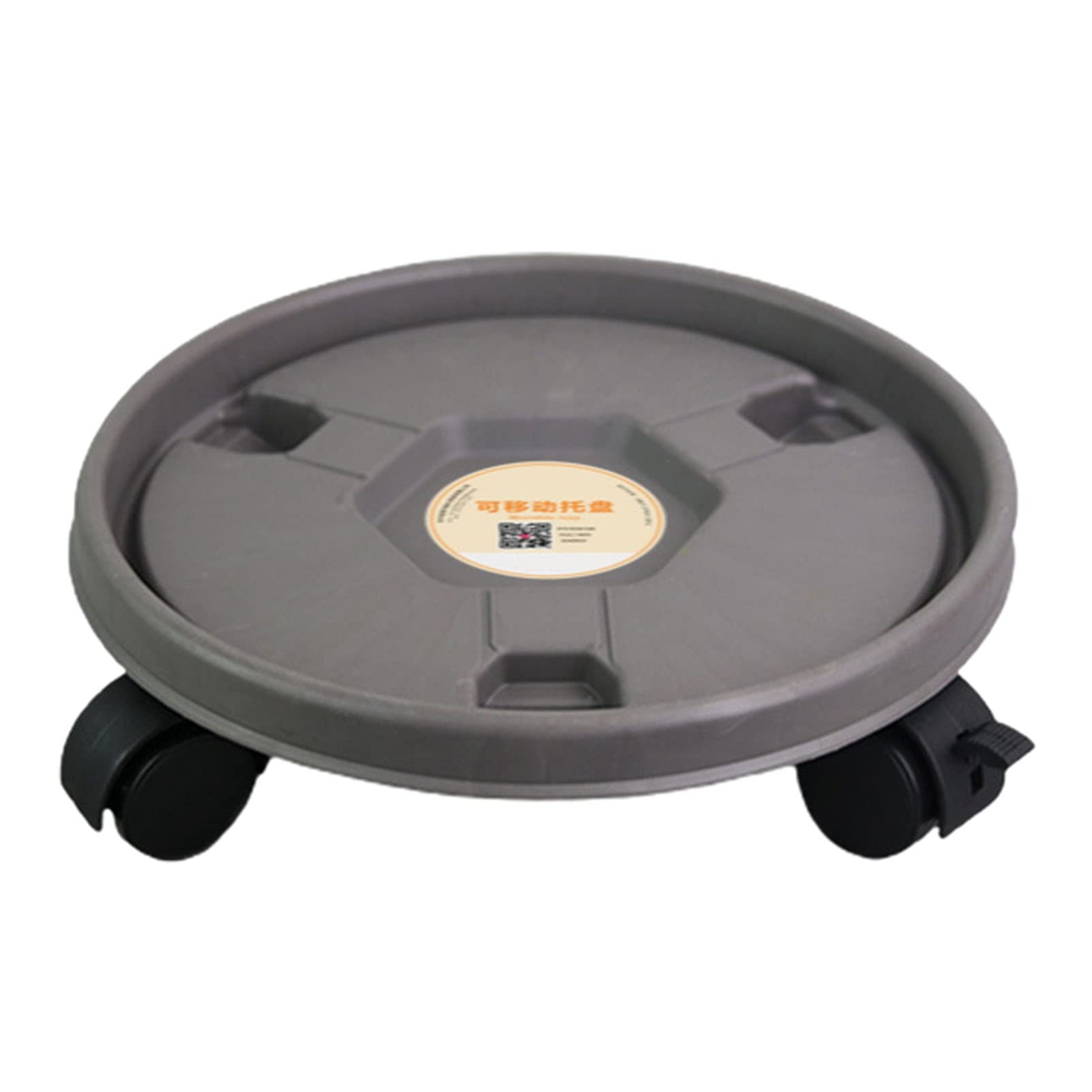 Academyus Round Plant Pot Caddy Wheels - Compatible with Whiskey Barrels, X-Small Size, Grey - Easy Mobility for Indoor/Outdoor Potted Plants