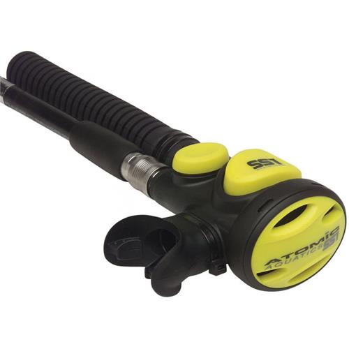 Atomic Aquatics SS1 Stainless Steel Scuba Diving Snorkel - Yellow | Comfortable Mouthpiece for Professional & Recreational Divers | Perfect for Ocean Exploration, Pool Training & Snorkeling Adventures