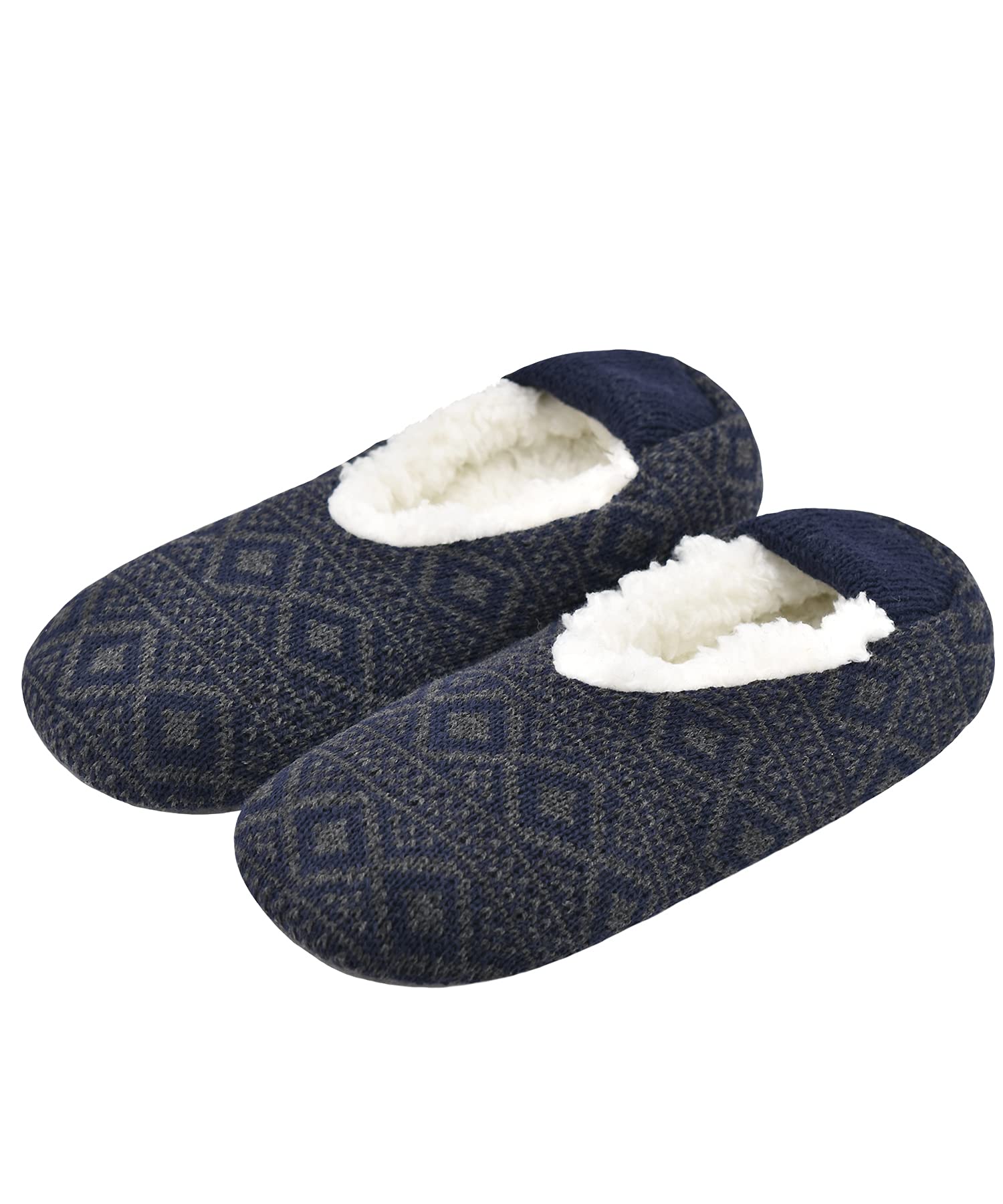 Men's Non-Slip Cozy Soft Sole Slipper Socks with Grippers - Warm Fuzzy House Slippers for Indoor Comfort & Relaxation at Home