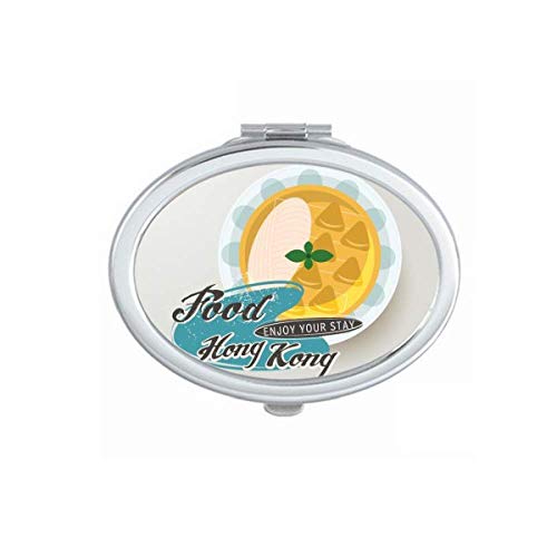 DIYthinker Portable Folding Double-Sided Makeup Mirror with Hong Kong Udon Noodles Design - Perfect for Travel, Home Vanity & Professional Makeup Artists