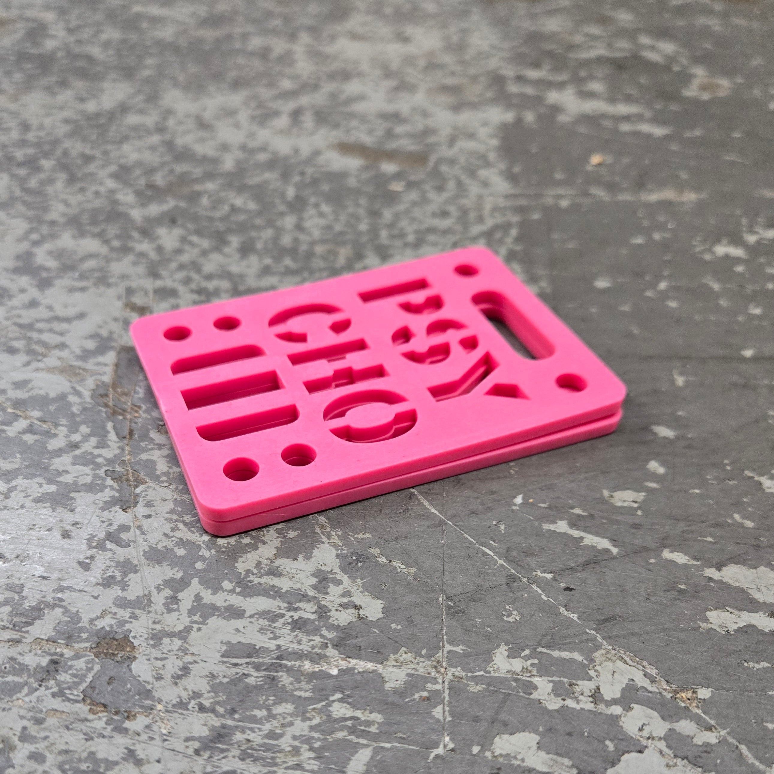 1/8 Inch Pink Riser Pads for Skateboards - Psycho Risers - Improve Stability & Shock Absorption for Skateboarding & Longboarding