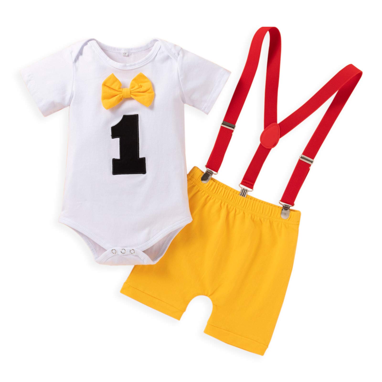 Eoailr Baby Boy Tie Bodysuit 3-6M - First Birthday Outfit & Bow Romper for Special Occasions