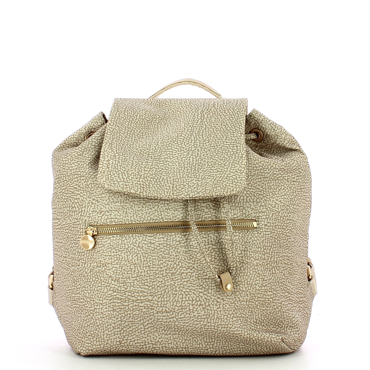 Borbonese Medium Sabbia Recycled Nylon Backpack for Women | Eco-Friendly Travel Bag | Stylish Daypack for Work, School & Outdoor Adventures