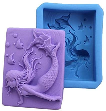 Premium Silicone Mermaid Candle & Bath Bomb Mold Set - DIY Soap, Wax, Resin Crafting for Home Decor, Spa Gifts, and Party Favors
