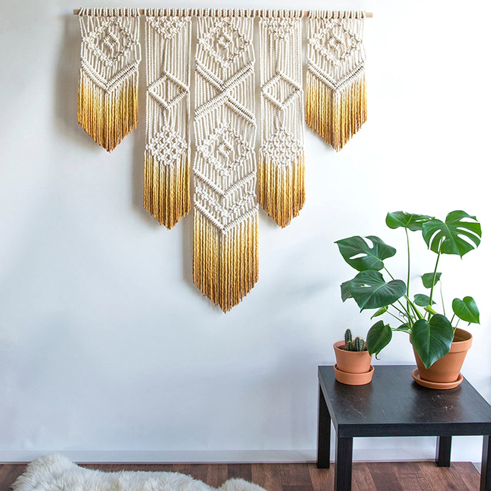Handmade Boho Macrame Wall Hanging Decor - Woven Tapestry with Tassels for Home, Office & Apartment - Perfect for Living Room, Bedroom & Nursery Decor - Sustainable Cotton Wall Art for Boho Chic Style