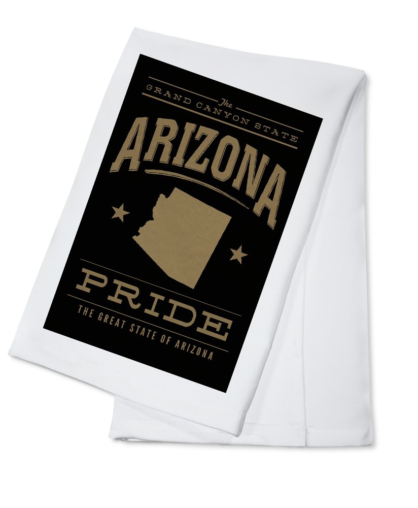 Arizona State Pride Gold on Black 100% Cotton Tea Towel - Decorative Hand Towel for Kitchen, Home Decor & Gifts - Perfect for Dish Drying, Wall Decor & Housewarming Presents