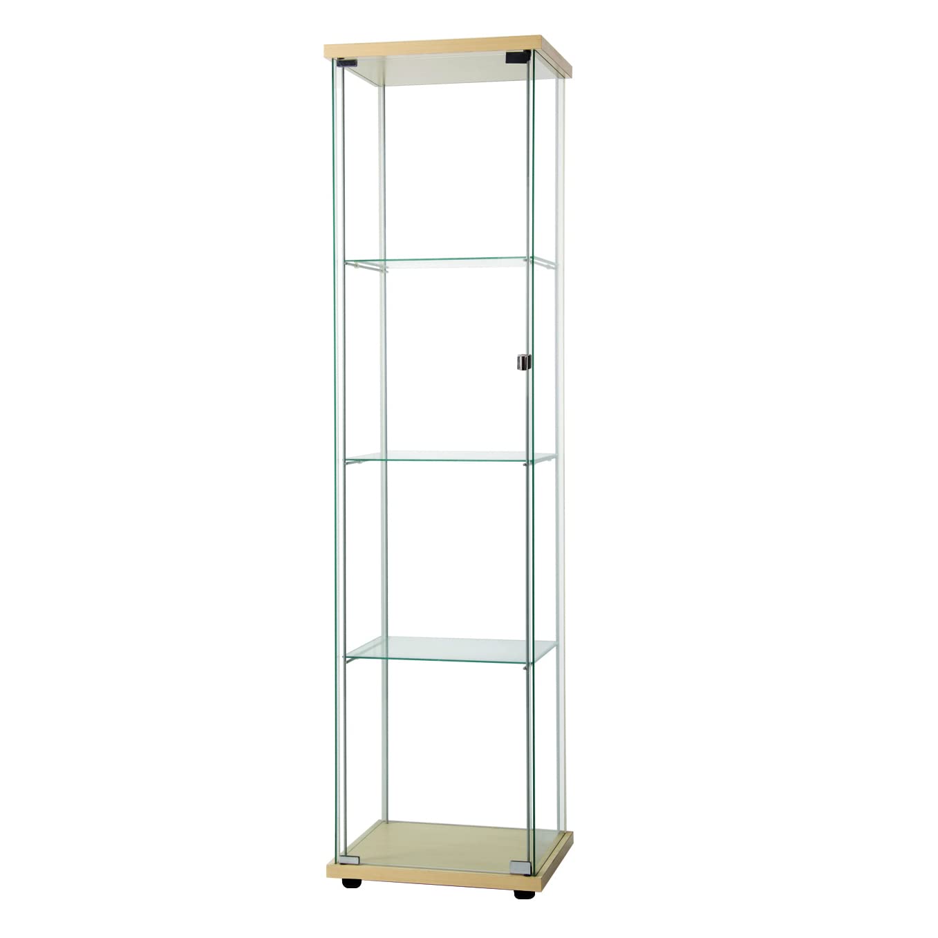 HomVent Glass Display Case with Doors - 4-Shelf Floor Standing Curio Cabinet for Cars, Architecture Models & Toy Collections - Perfect for Living Room, Office or Game Room Decor