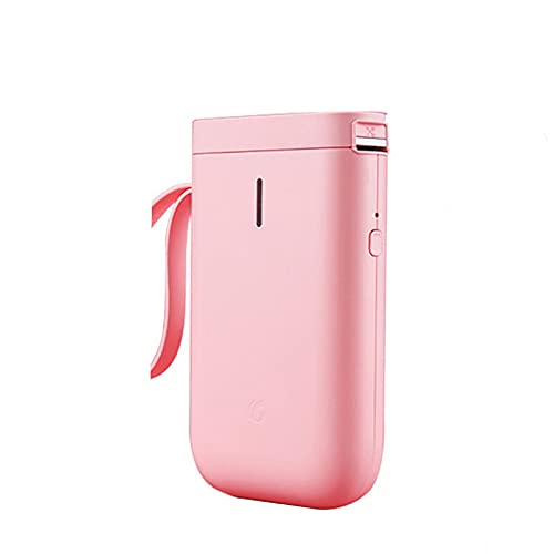 HUACHEN-LS D11 Portable Thermal Label Printer - Mini Pocket Barcode Printer for Shipping, Packaging & Inventory - Wireless Mobile App with Multiple Templates (Pink + 2 White Labels) - Perfect for Small Business & Home Organization