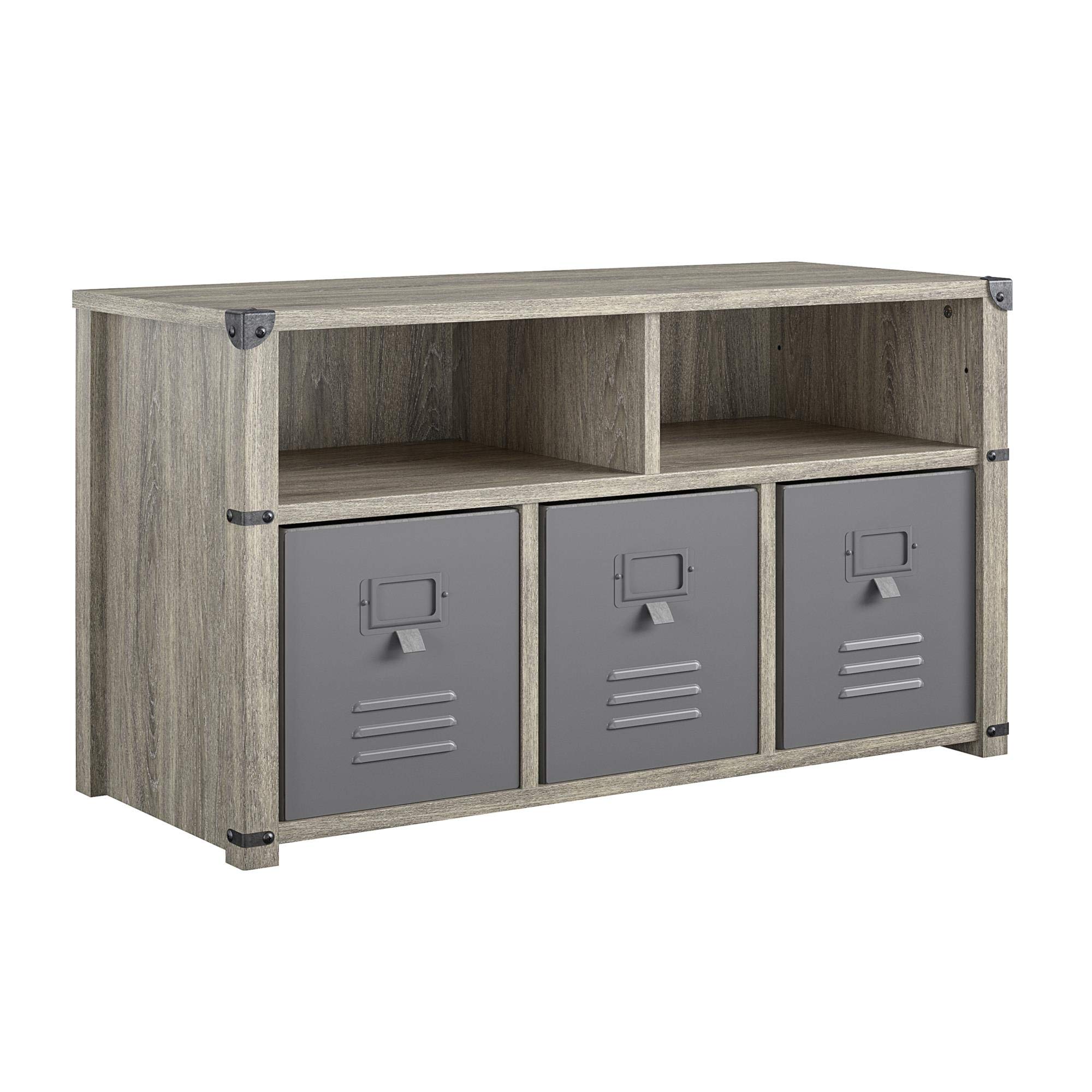 Little Seeds Nova Grey Storage Bench for Bedroom - Gray Oak Finish, Perfect for Bedroom Seating, Toy Storage & Entryway Organization