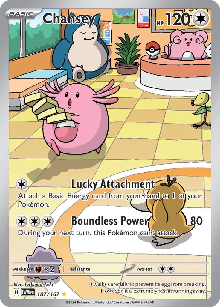 Chansey Pokemon Card 187/167 - TWM 187/167 - Rare Collectible for Trading Card Game Battles & Pokemon TCG Enthusiasts