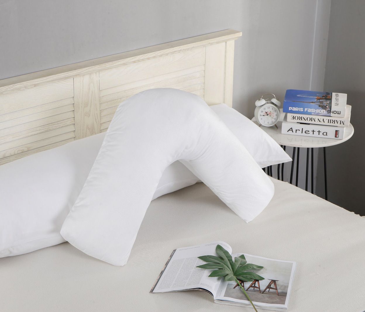 1000TC Premium Ultra Soft V-Shape Pillowcase - White - Luxury Bedding for Side Sleepers & Neck Support