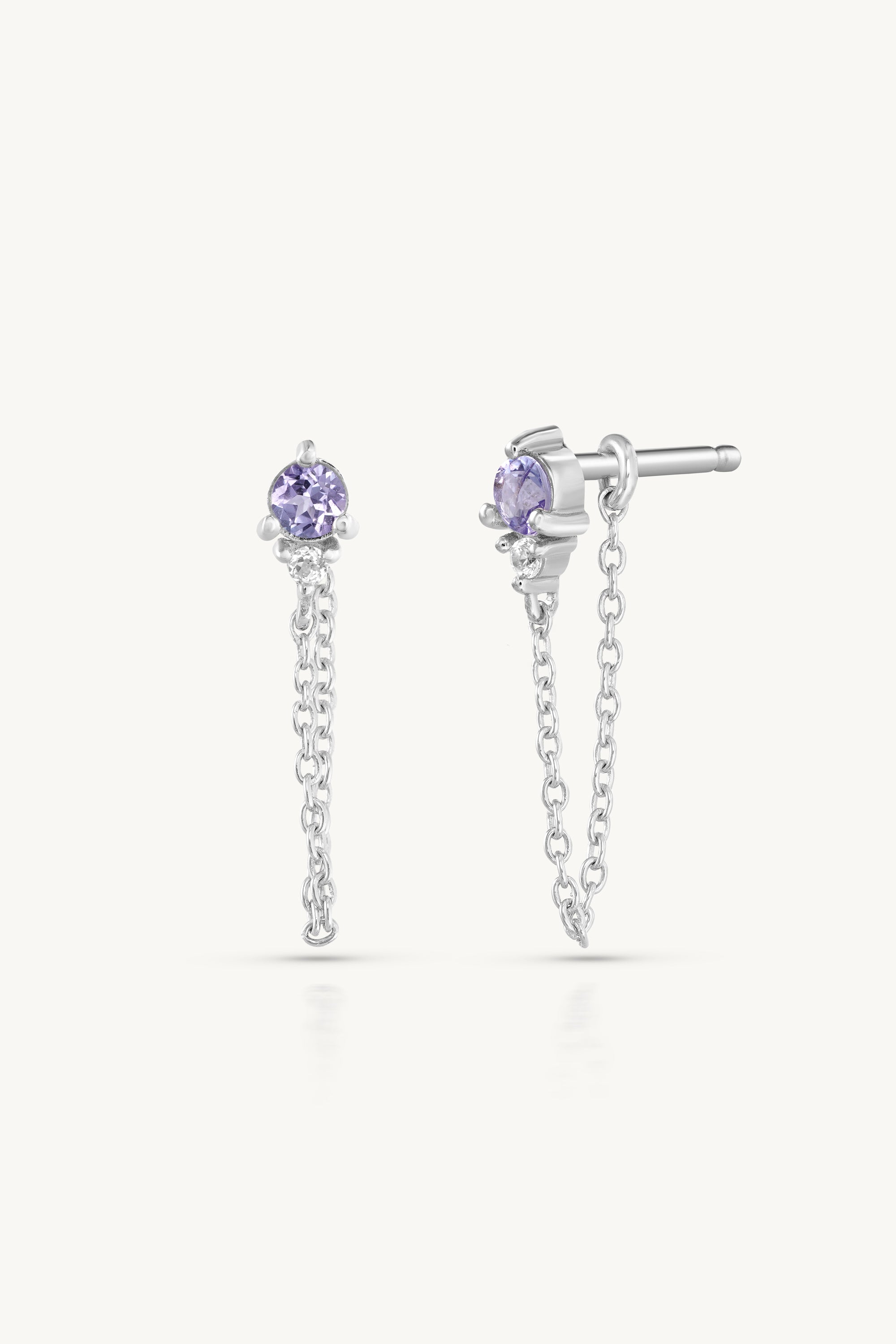 December Birthstone Tanzanite Silver Stud Earrings for Women - Perfect Gift for Christmas, Birthday & Anniversary