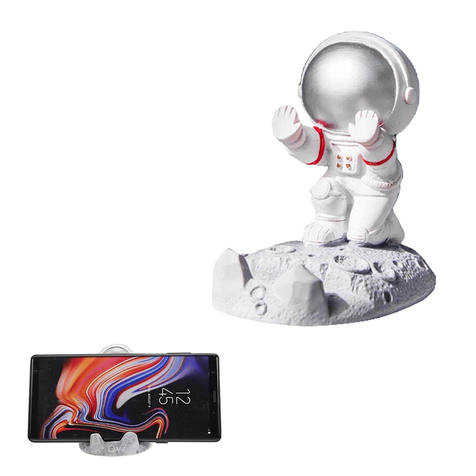 3D Cartoon Astronaut Phone Stand - Cute Spaceman Resin Smartphone & Tablet Holder for Desk | Multi-Functional Mobile Device Stand for Home, Office, Gaming & Streaming | Perfect Gift for Tech Lovers & Space Enthusiasts