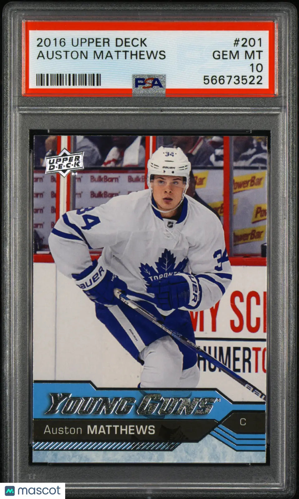 2016-17 Upper Deck Series One Auston Matthews Young Guns Rookie Card PSA 10 Gem Mint - Perfect for Hockey Collectors and Sports Memorabilia Enthusiasts