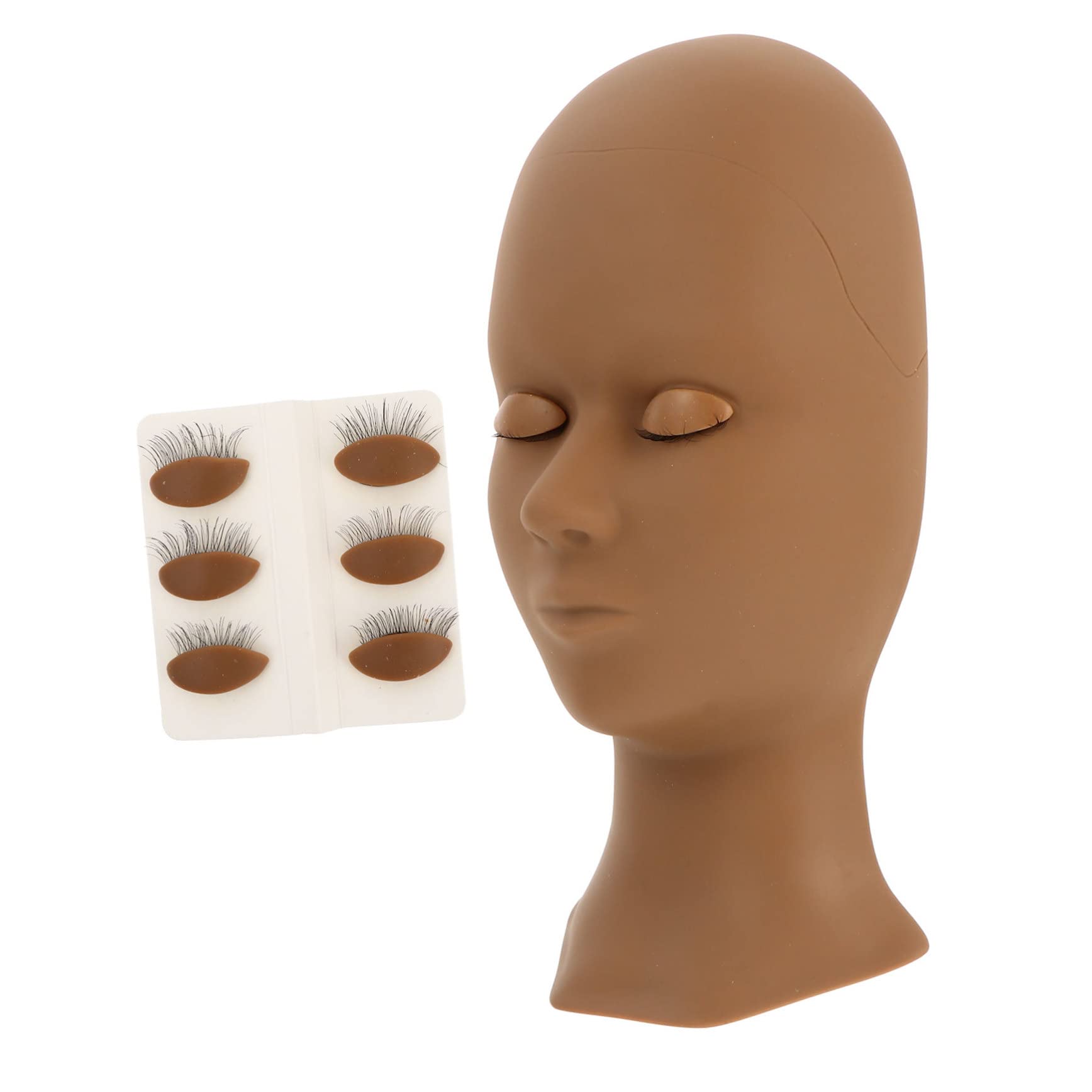 Beatifufu Professional Mannequin Head for Eyelash Extension Practice - Includes 4 Pairs of Lash Molds & Makeup Training Head | Perfect for Beauty Students, Salon Training & Cosmetology Practice