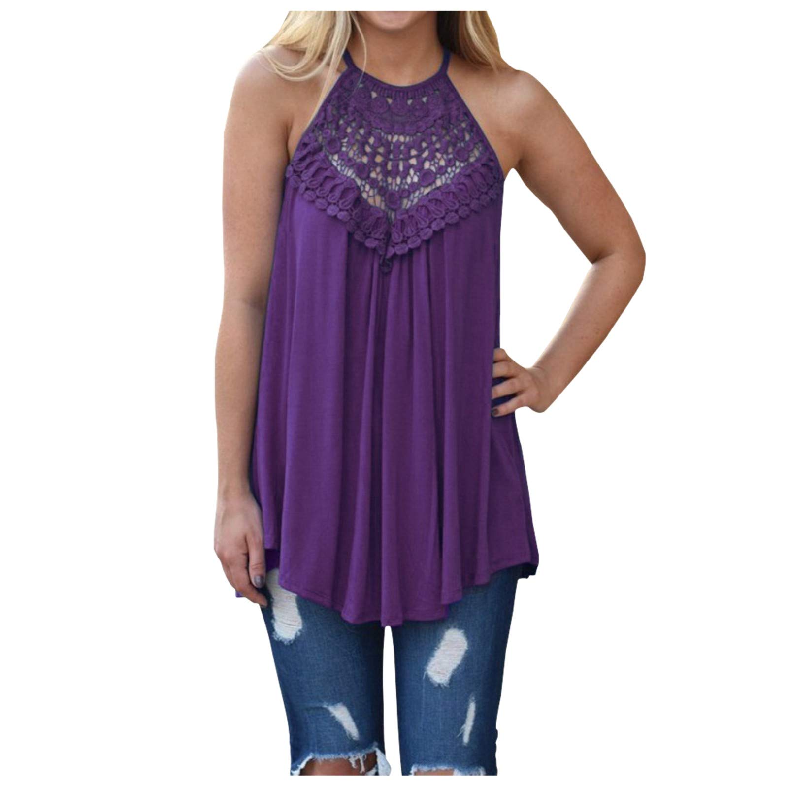 Women's Plus Size Flowy High Low Camisole - Summer Tops for Casual Outings