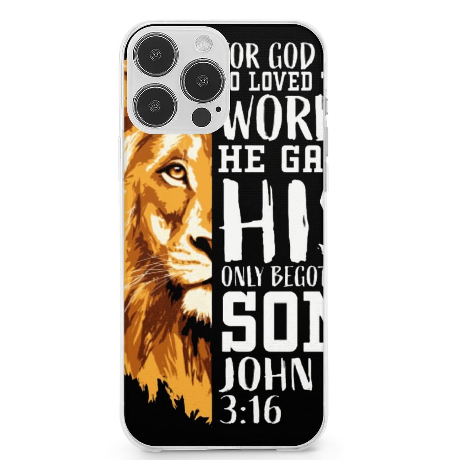Christian Bible Verse Phone Case for iPhone 13 Series - Lion of Judah Design, Shockproof TPU Protective Cover for iPhone 13 Pro Max/Pro/Mini - Perfect Gift for Worship & Daily Faith Inspiration