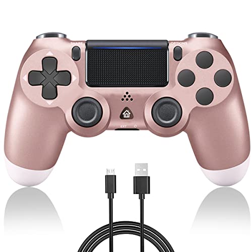 Wireless PS4 Controller for PlayStation 4/Slim/Pro - Rose Gold Gamepad with Dual Vibration, Motion Sensor & Long Battery Life - Perfect for Gaming, Streaming & Multiplayer Sessions