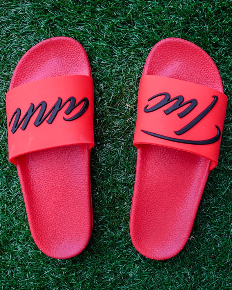 Signature Slides Red - Comfortable & Stylish Women's Slide Sandals for Summer, Beach, Pool & Casual Wear | Lightweight & Breathable Design