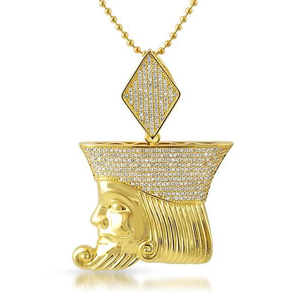 Gold Iced Out Card Deck King Chain Set - Luxury Hip Hop Jewelry for Men - Perfect for Rappers, Streetwear Fashion & Party Accessories