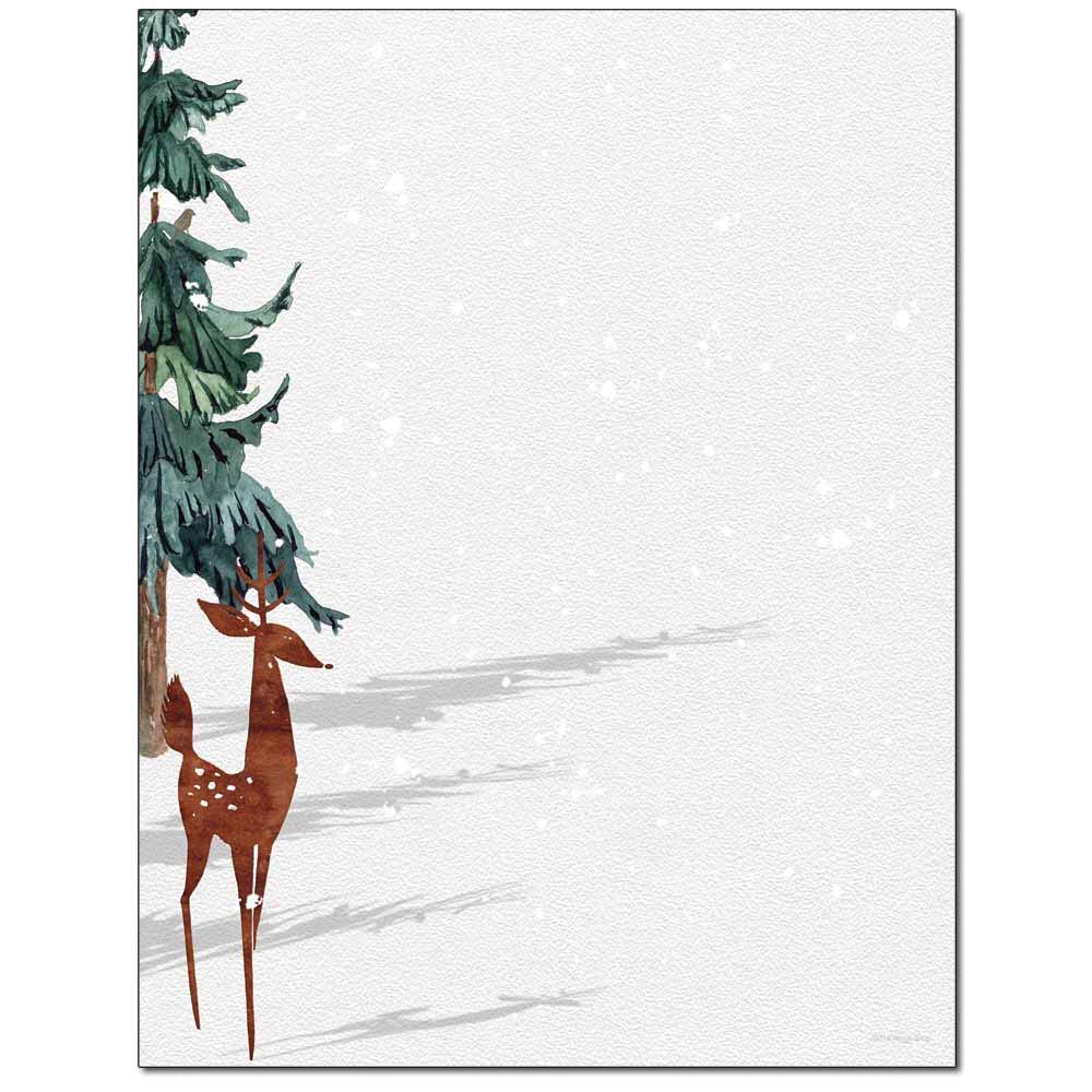 Premium Winter Shadows Letterhead Paper - 100 Sheets for Laser & Inkjet Printers - Elegant Stationery for Business Correspondence, Holiday Cards & Office Documents