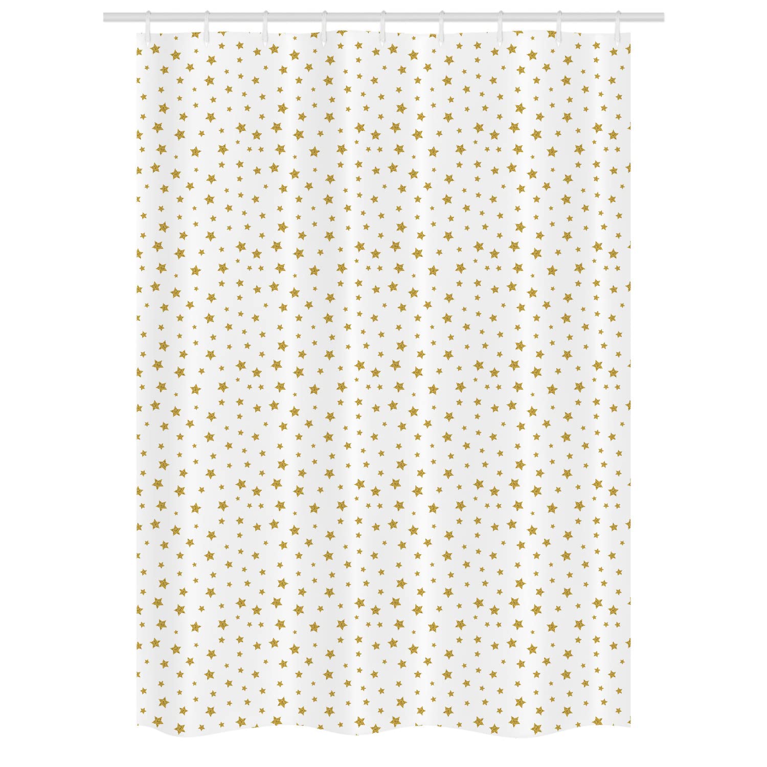 Ambesonne Star Stall Shower Curtain - Yellow & White Galaxy Stars Print Bathroom Decor, 54