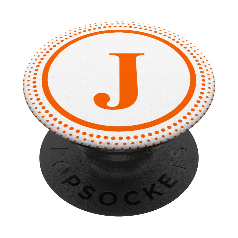 J Monogram Blaze Orange PopSockets Grip & Stand for Phones & Tablets - Perfect for Home, Office, and Travel Use