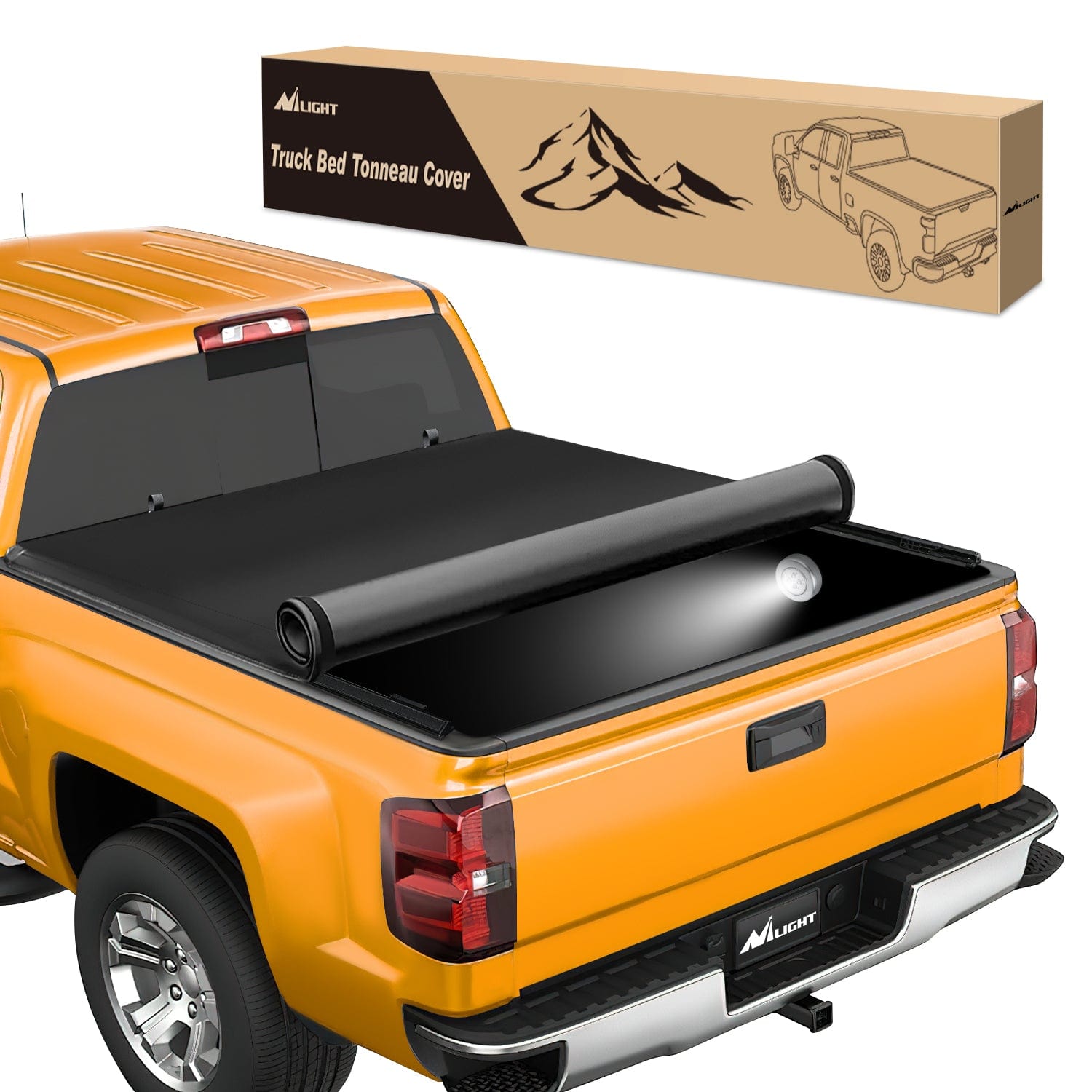 5.8ft Soft Roll Up Truck Bed Cover for Chevy Silverado & GMC Sierra 1500 (2019-2023) | Waterproof Tonneau Cover | Easy Installation | Perfect for Camping, Hauling & Outdoor Adventures