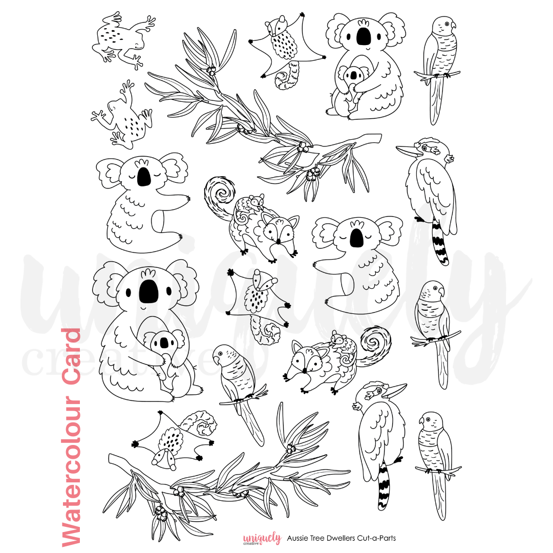 Aussie Tree Dwellers Cut-Apart Watercolor Sheets - Premium Watercolor Paper for Artists & Crafters - Perfect for Painting, Scrapbooking & DIY Projects