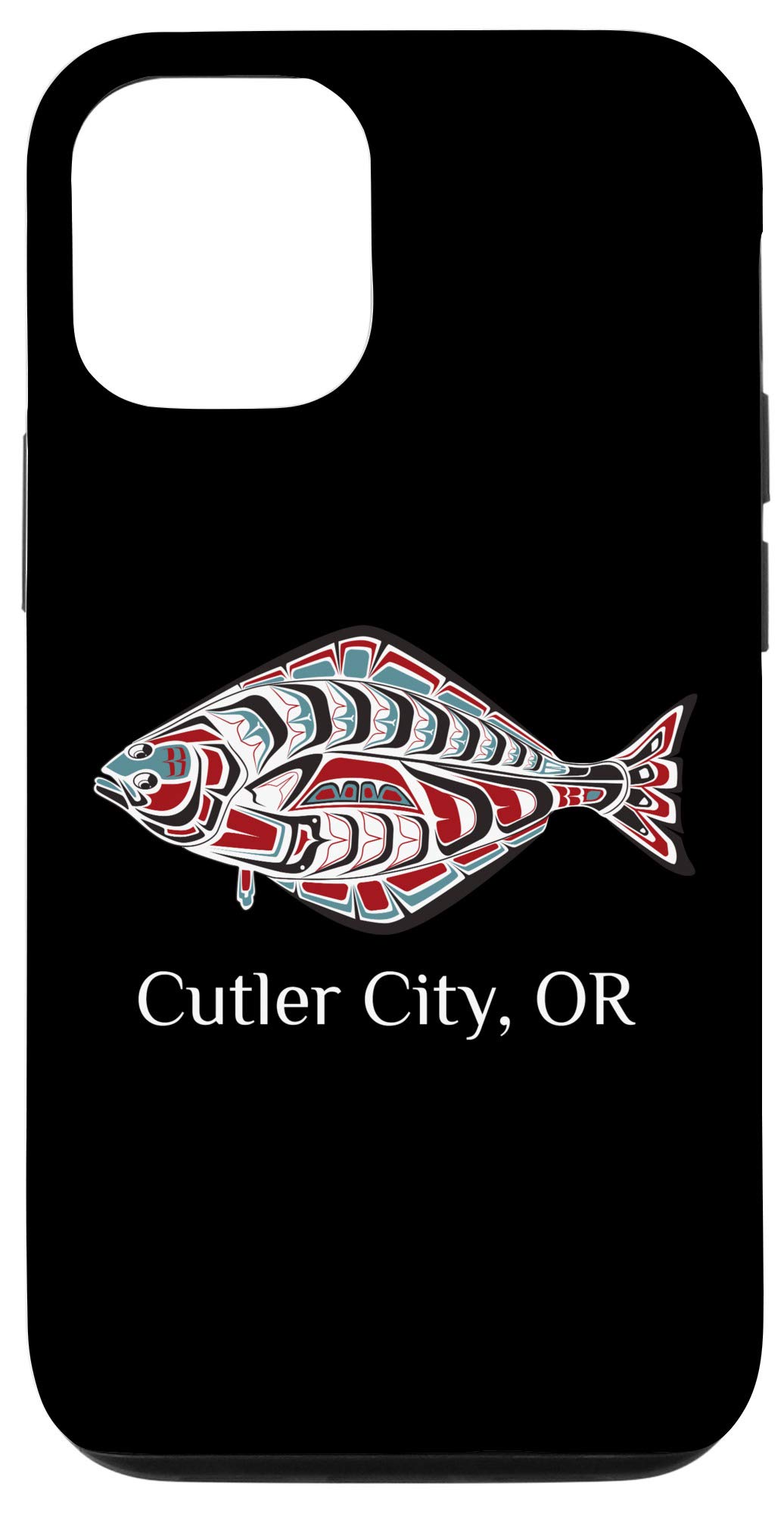 iPhone 12/12 Pro Case - Native American Tribal Halibut Design - Durable Protective Cover for iPhone 12/12 Pro - Perfect for Outdoor Adventures and Cultural Enthusiasts
