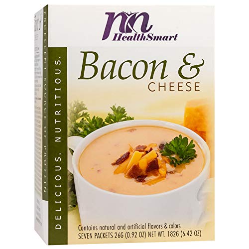 HealthSmart High Protein Bacon & Cheese Soup - 15g Protein, Low Calorie, Low Carb, Keto & Ideal Protein Diet Friendly, Gluten Free (7 Count Box) - Perfect for Weight Loss, Keto Meal Prep & Healthy On-the-Go Lunches