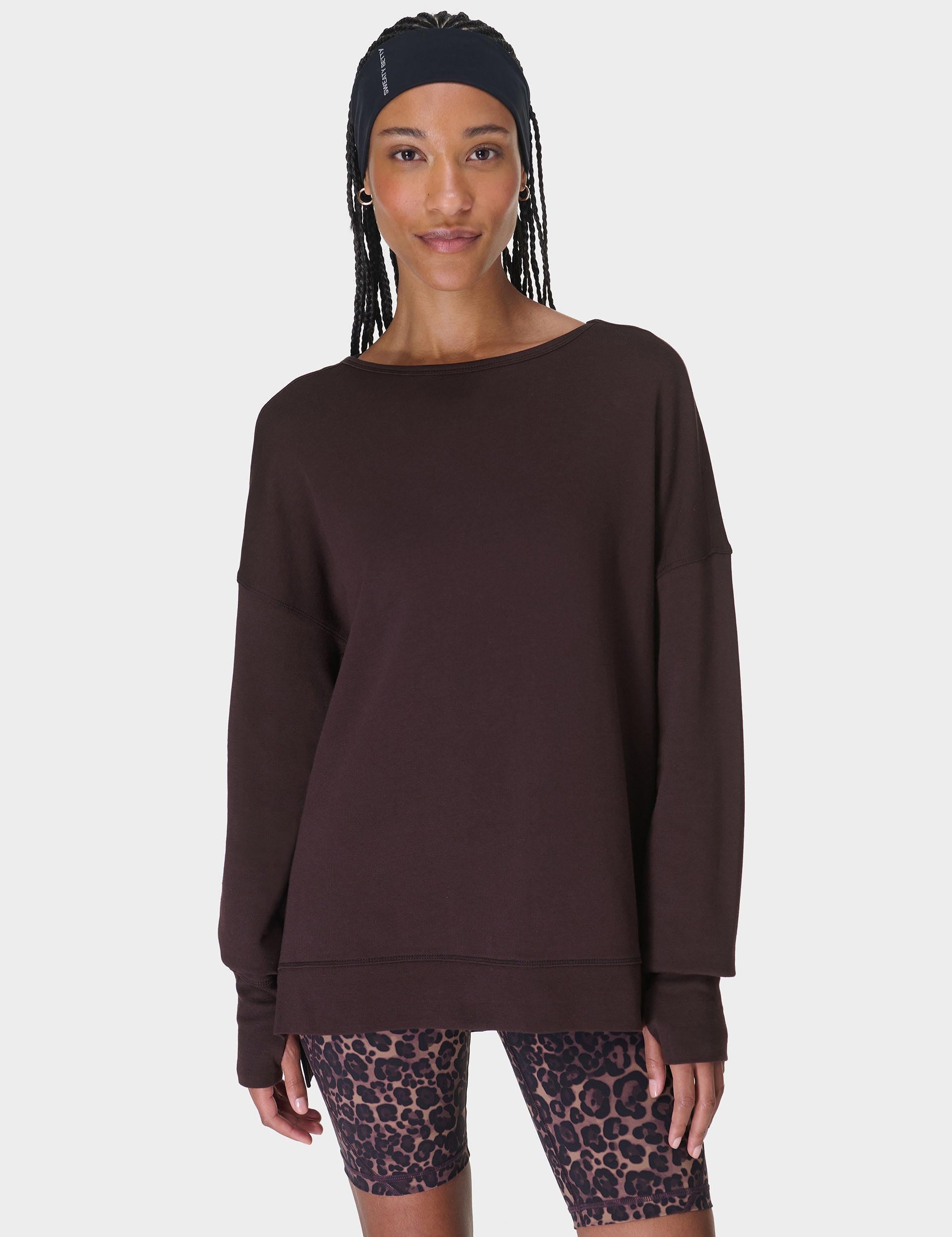 After Class Cross Back Sweatshirt for Women - Soft & Comfortable Pullover Hoodie in Sable Brown | Perfect for Casual Wear, Lounge, and College Campus Outfits