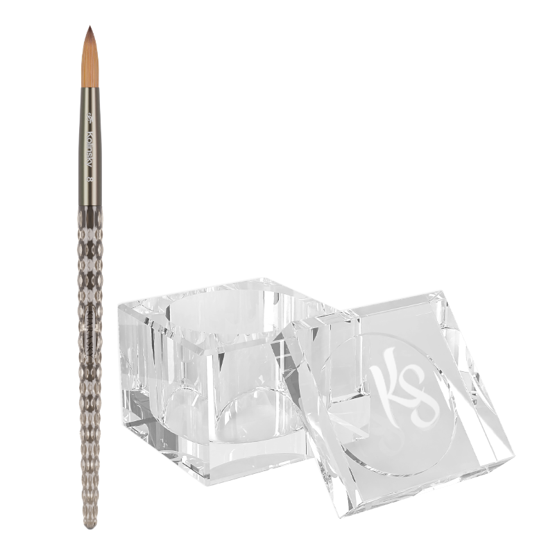 Professional Acrylic Brush and Dappen Dish Set for Nail Art - Perfect for Acrylic Nail Extensions, Manicures & Salon Use